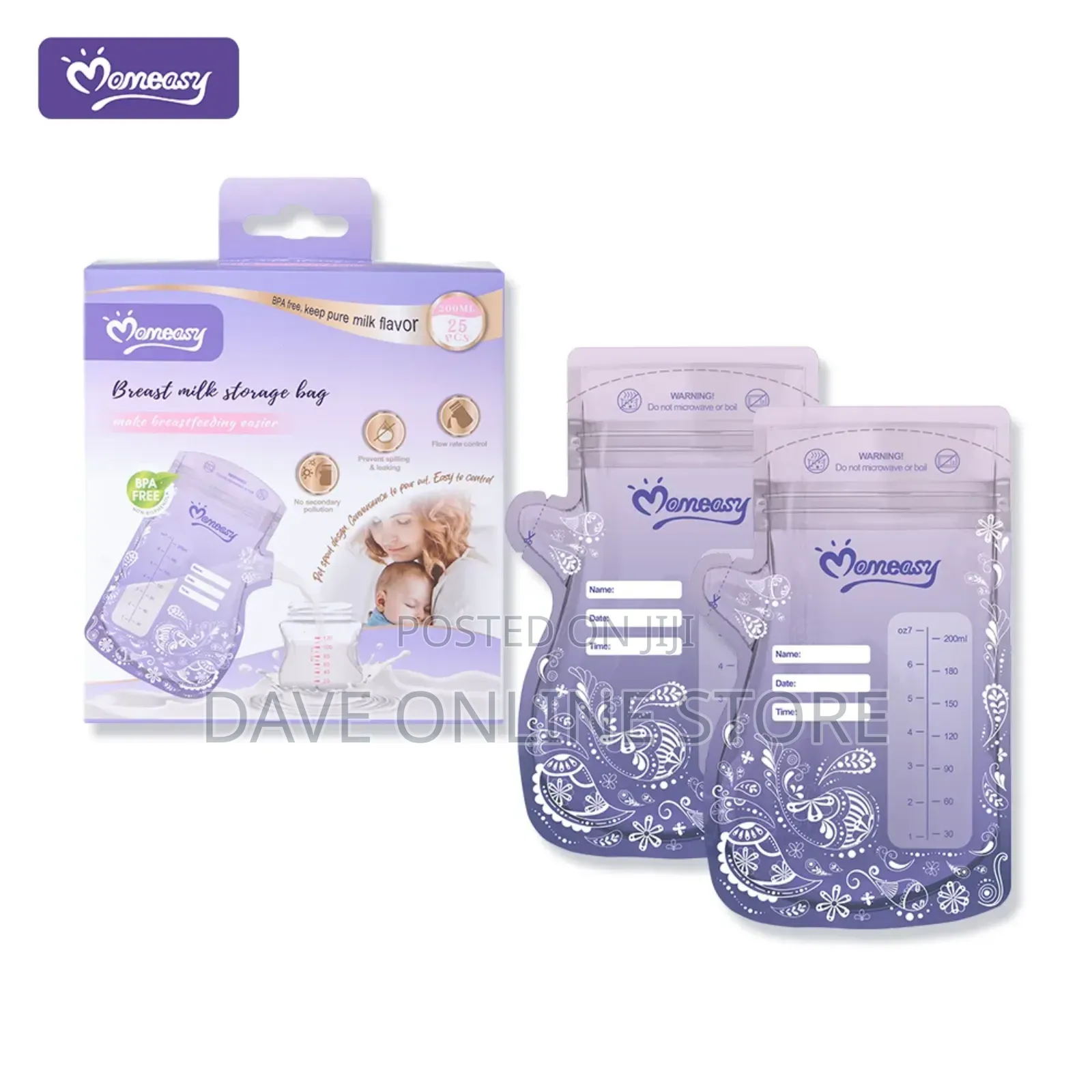 25 PCS Double Sealed Breast Milk Storage Bags