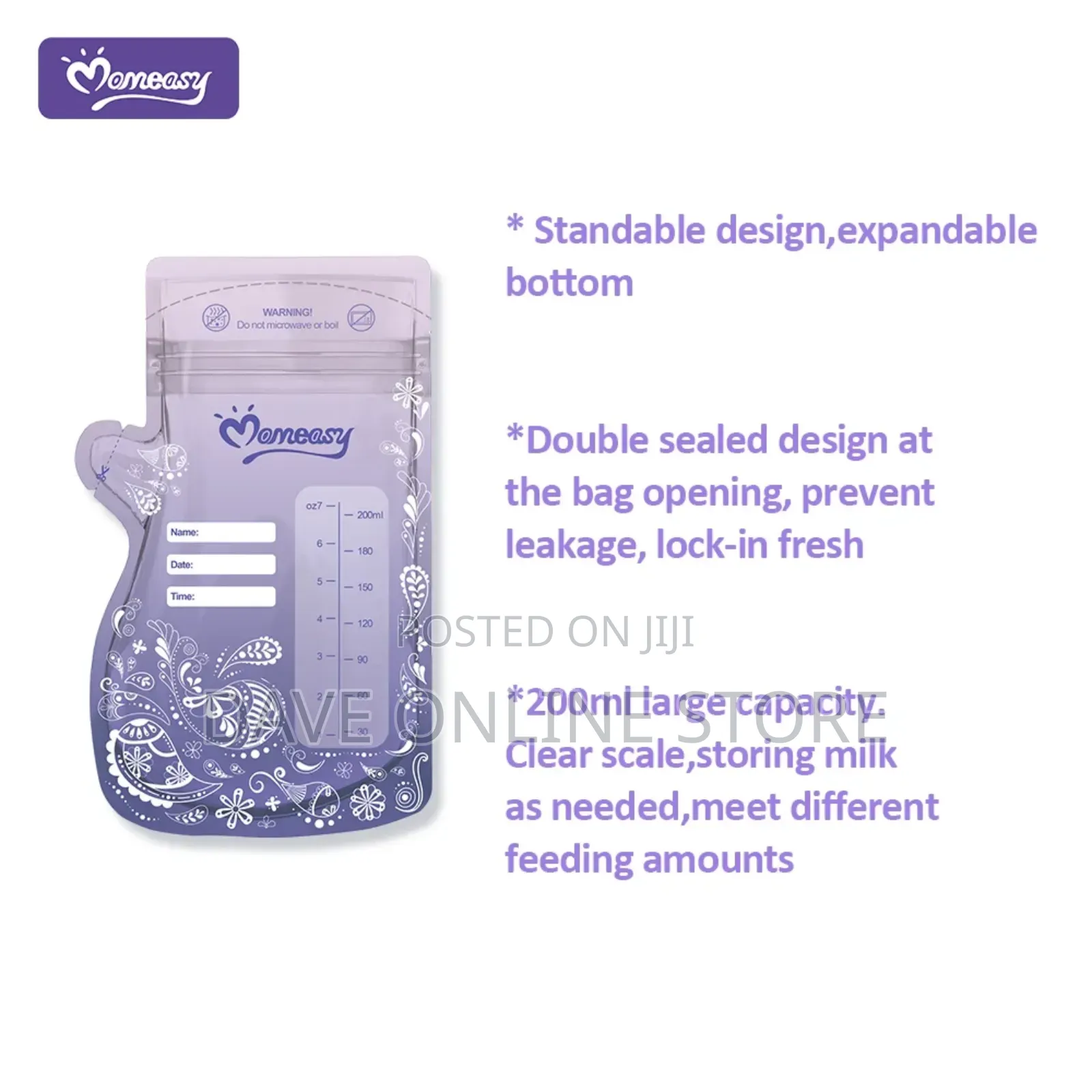 25 PCS Double Sealed Breast Milk Storage Bags