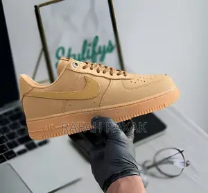 Original Brown Leather Nike Air Force 1 Low Casual Sneakers