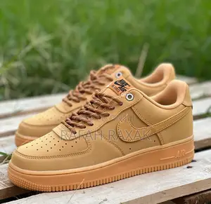 Original Men’S Brown Nike Air Force 1 Low 07 “Flax” Sneakers