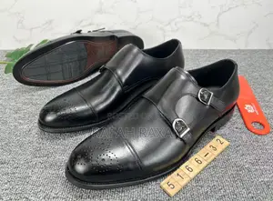 Men’S Black Renato Castello Double Monk Strap Gentle Oxfords