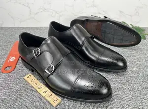Men’S Black Renato Castello Double Monk Strap Gentle Oxfords