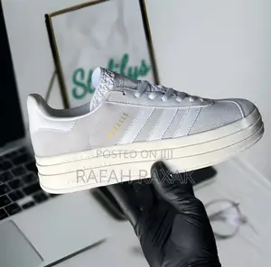 Original Grey Adidas Gazelle “Bold” Big Sole Suede Sneakers