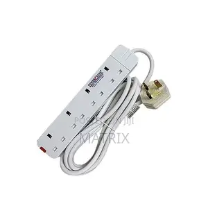 4way Power King Extension Cable- 3metres - White
