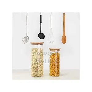 4 Piece Glass Cereal Food Storage Container Jars