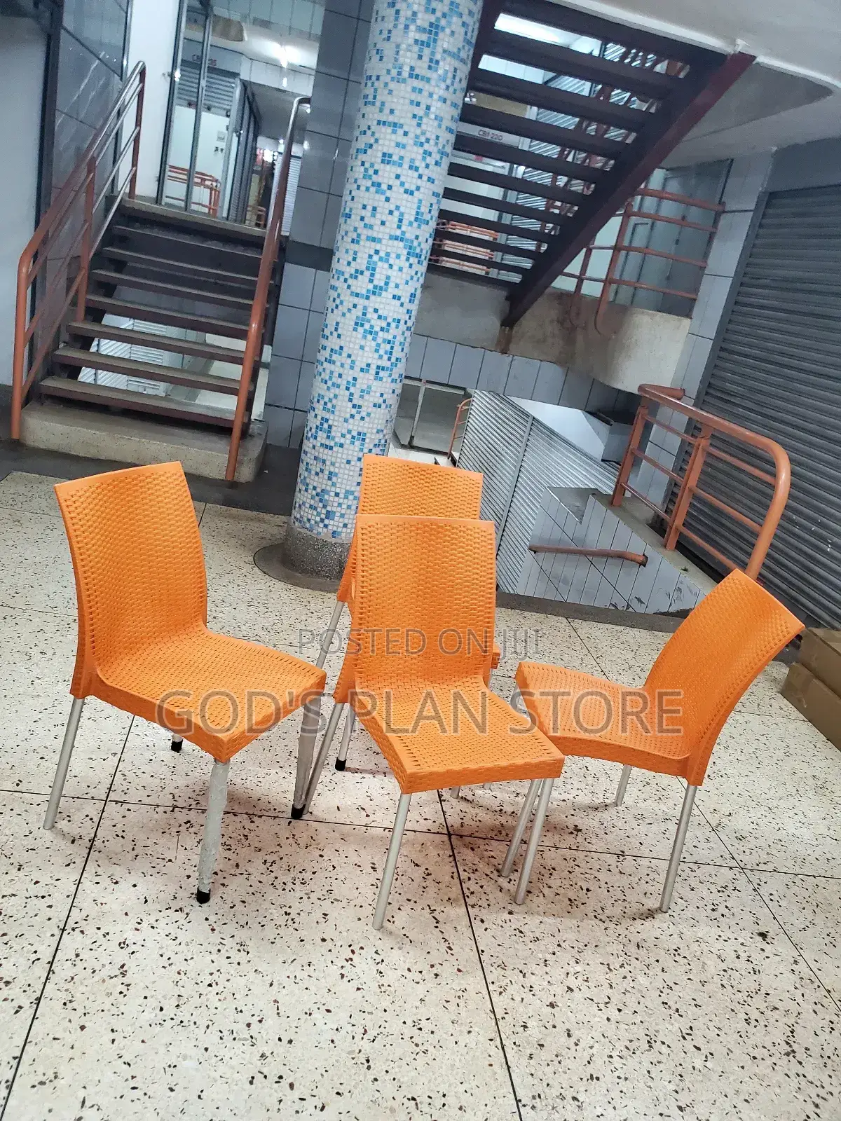 Orange Armless Plastic Chairs Plastic Chairs
