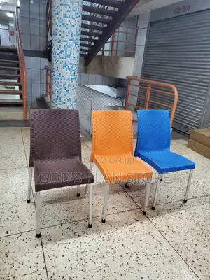 Cofree Brown/Orange and Blue Plastic Chairs Plastic Chairs