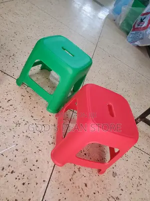 Red and Green Plastic Stools