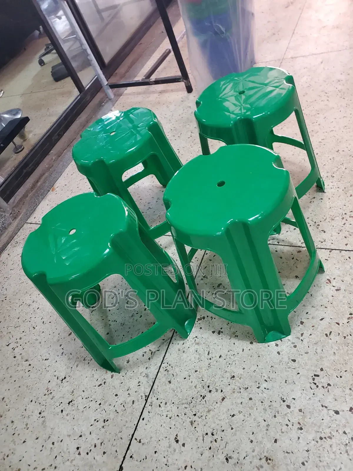 Green Plastic Bar Stools