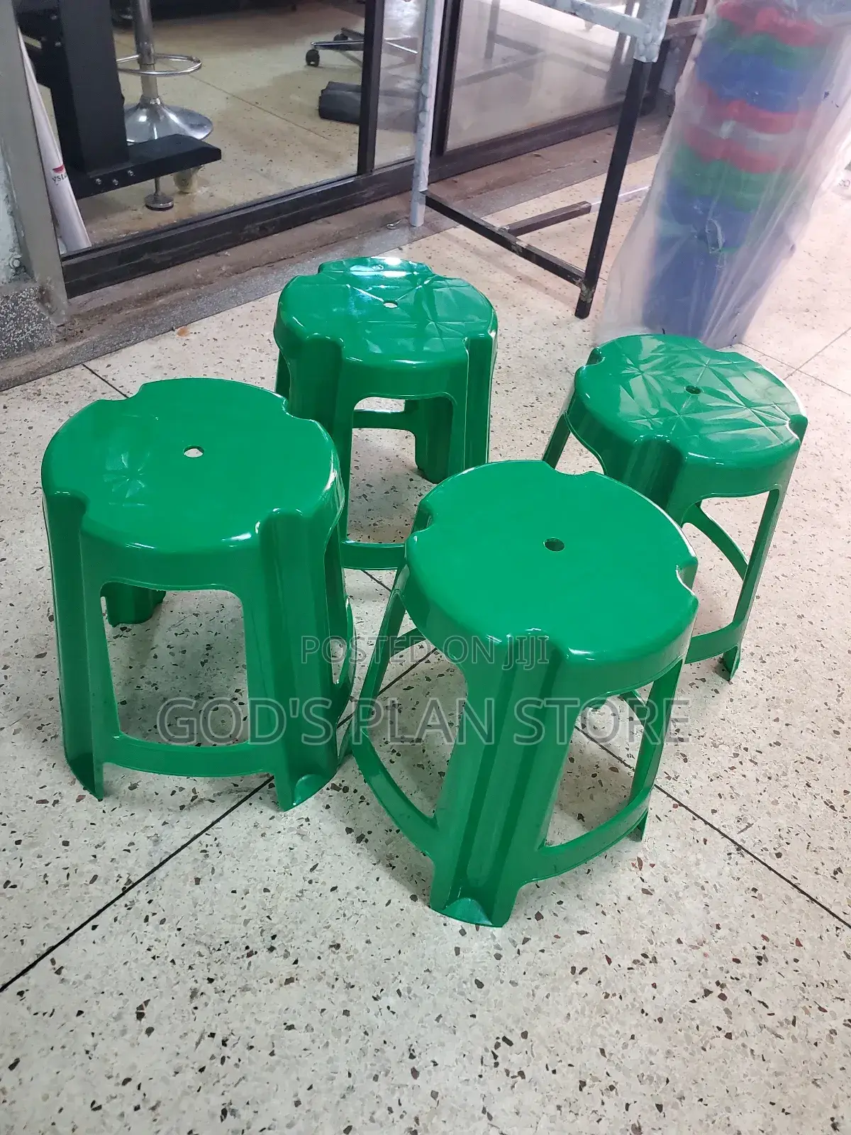Green Plastic Bar Stools