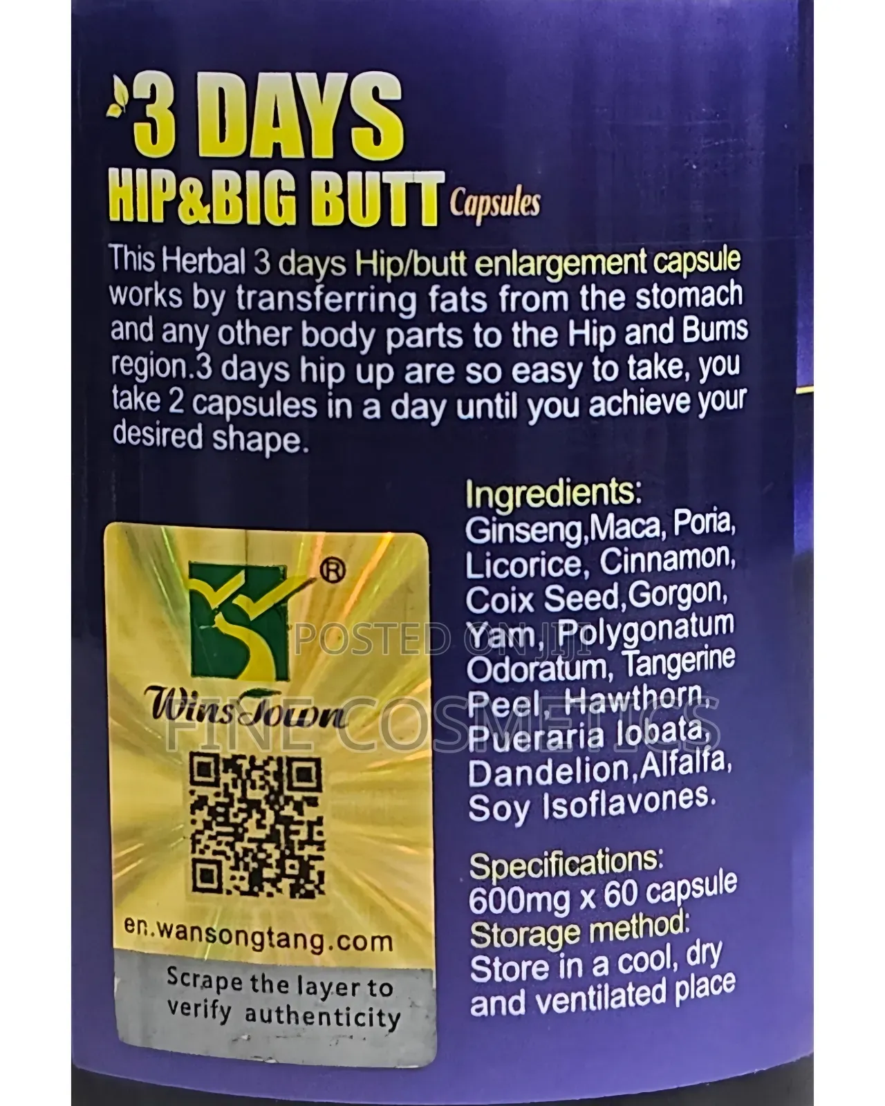 3days Hip + Big Butt Booster Capsules Curvy Enhancement Pill