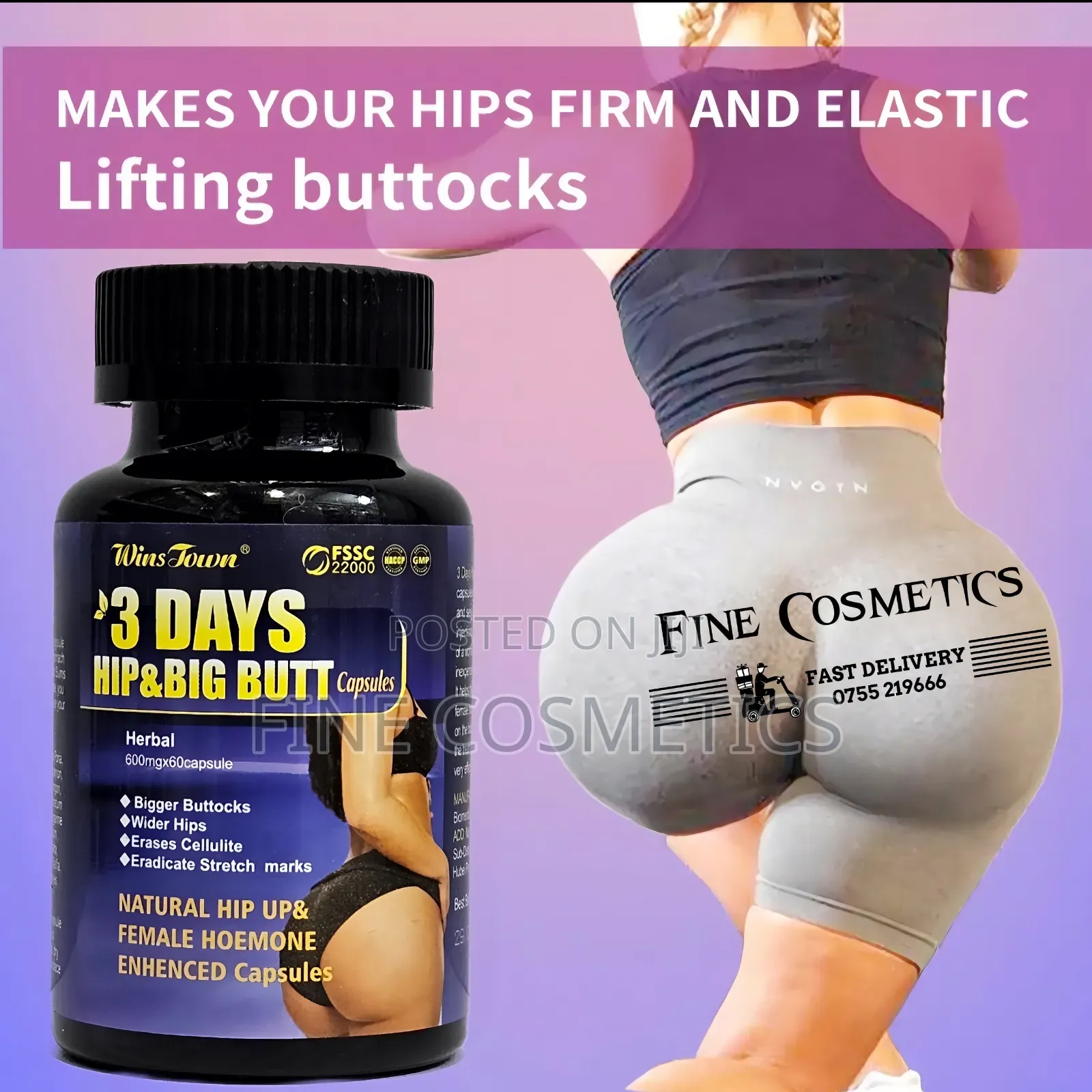 3days Hip + Big Butt Booster Capsules Curvy Enhancement Pill