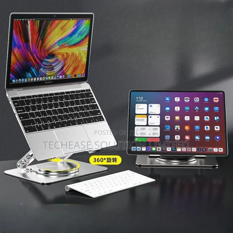 Adjustable Aluminium Laptop Stand 360° Rotating Foldable