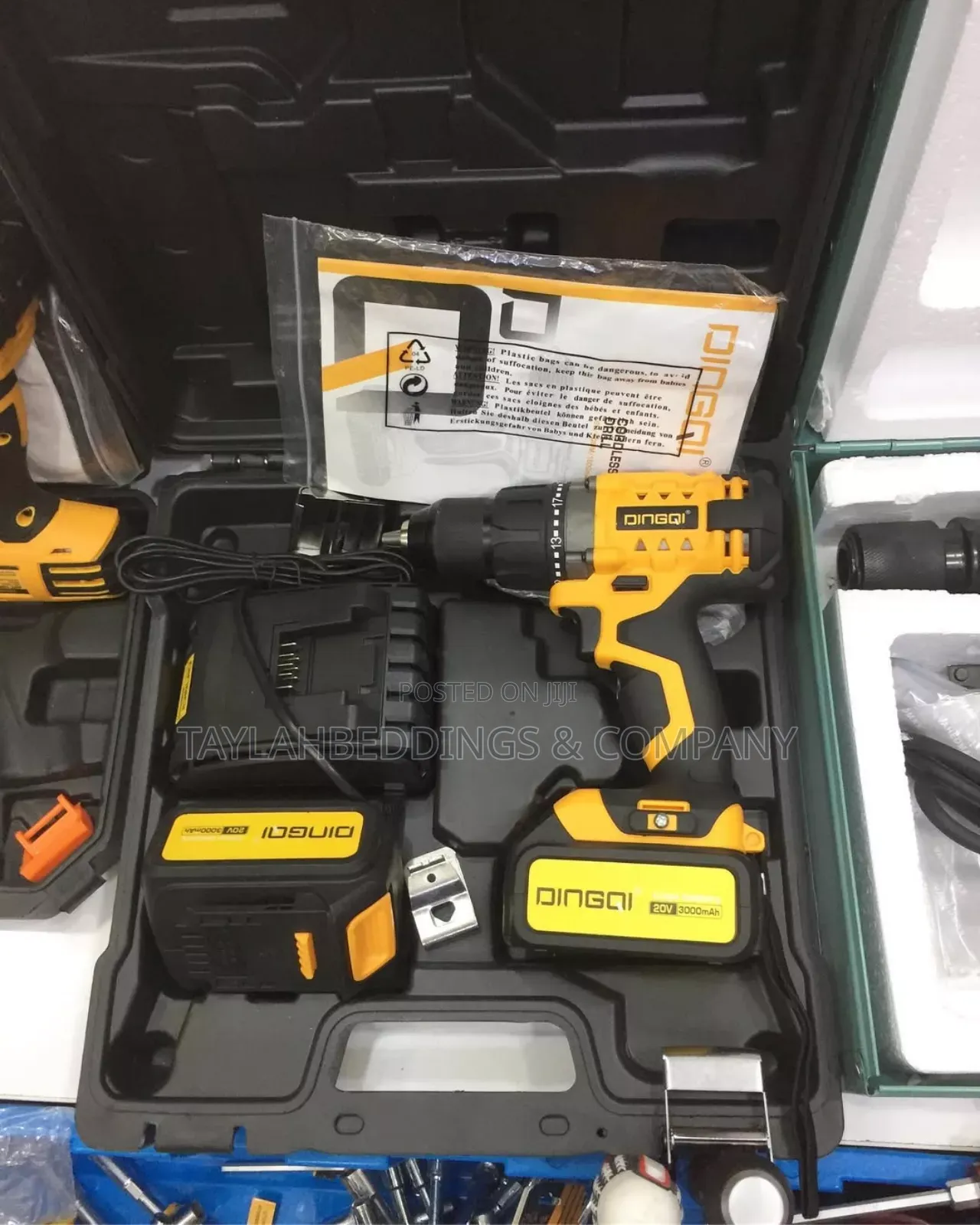 20v Brushless Cordless Drill Machine 4ah Batterie