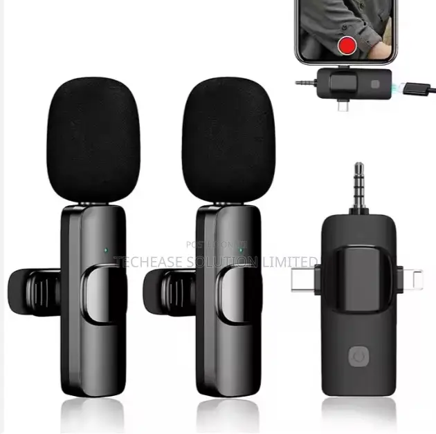 3 in 1 Wireless Lavalier Microphones for iPhone, Android