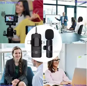 3 in 1 Wireless Lavalier Microphones for iPhone, Android
