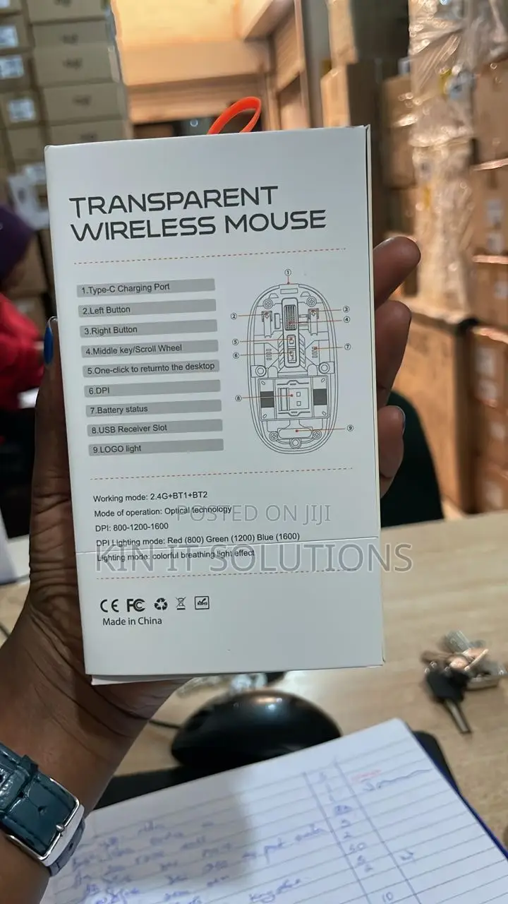 Transparent Rechargable Wireless Mouse .