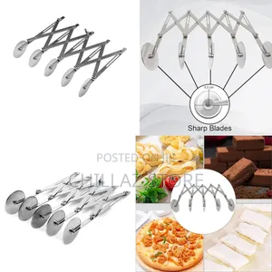 Round Foldable Stainless Steel Pizza Cutter.