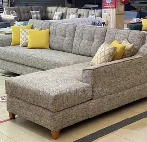 Six Seater Sofa With Fabric Cushions