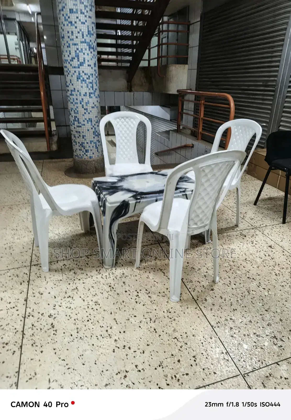 Plastic Chairs and Medium Table