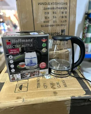 Hoffmans 2.2l Glass Electric Kettle With Blue Led Light