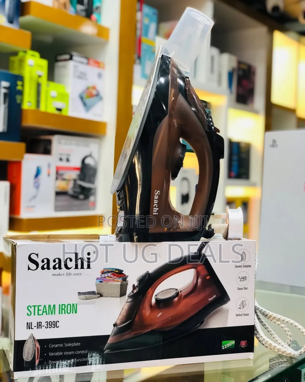 Saachi Steam Iron With Ceramic Sole Plate -blue