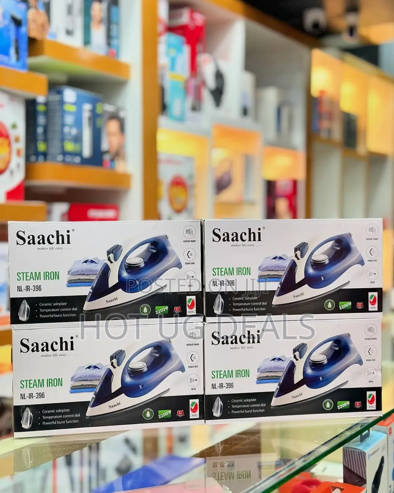 Saachi Steam Iron With Nonstick Sole Plate - Blue