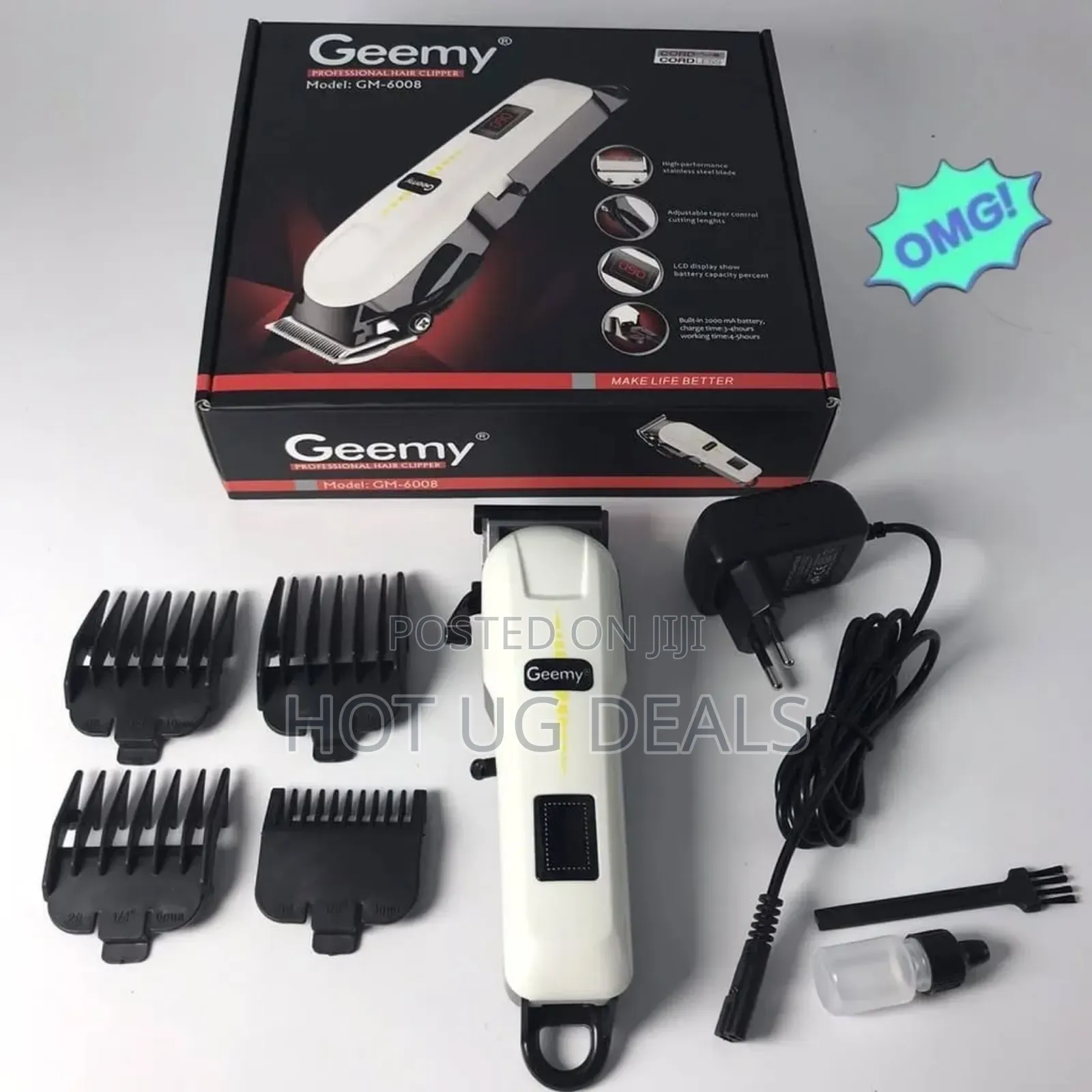 Geemy Rechargeable Saloon Hair Clipper Beard Trimmer