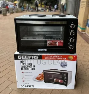 Geepas Electric Oven Toaster With Hot Plate, 60l - Black