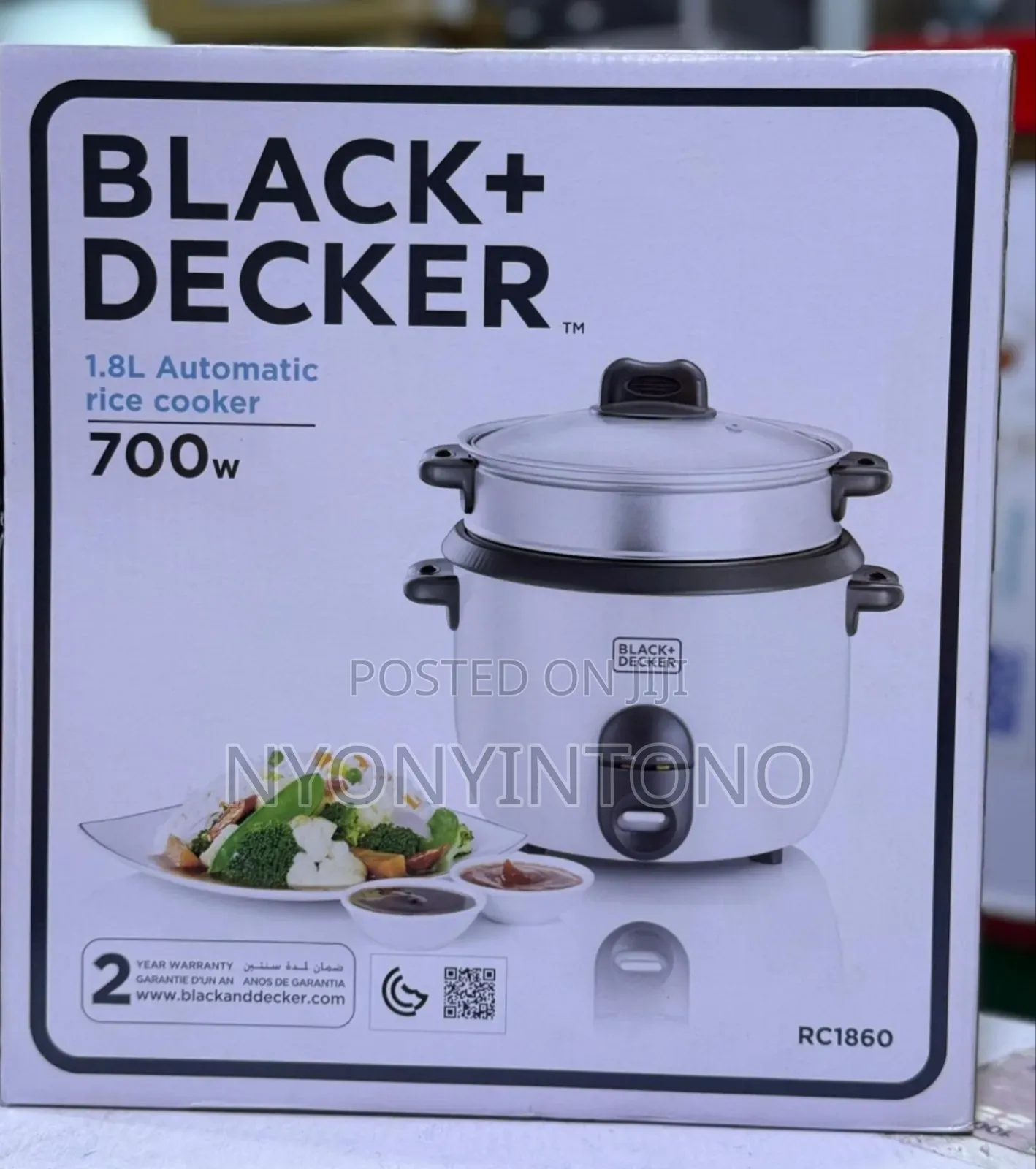 Black Decker 1.8l Automatic Rice Cooker 2yrs Warranty