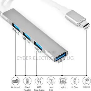 4 Ports Usb C to Usb Hub 3.0 for Macbook and Mobile Phones