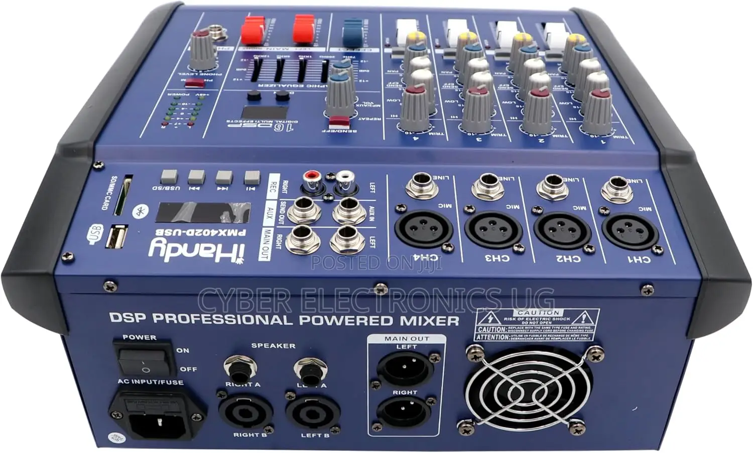 Professional Powered Amp Mixer 4 Channel With Amplifier