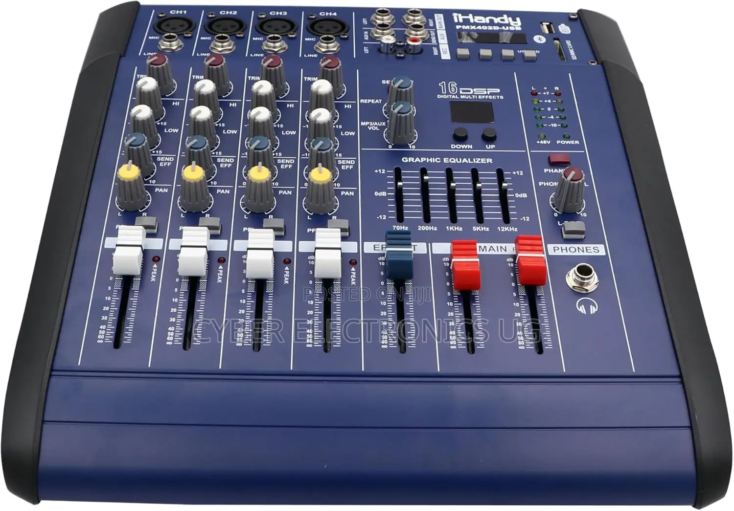 Professional Powered Amp Mixer 4 Channel With Amplifier