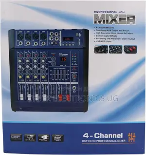Professional Powered Amp Mixer 4 Channel With Amplifier
