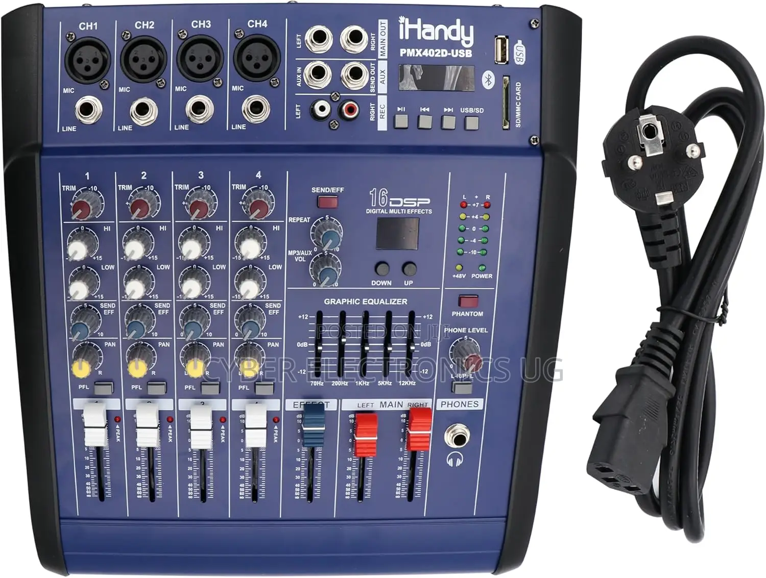 Professional Powered Amp Mixer 4 Channel With Amplifier