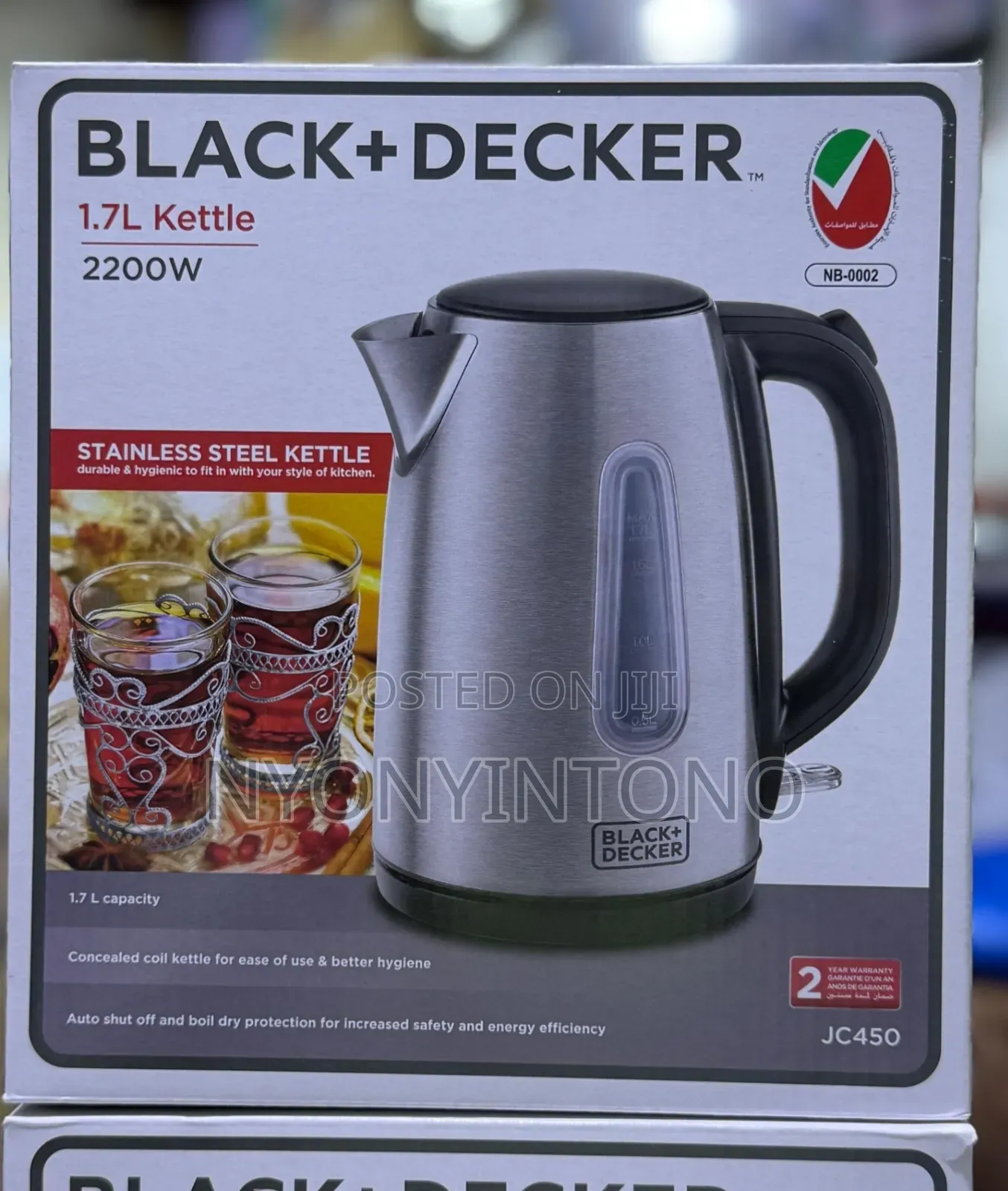 Black Decker Top-Quality 1.7liters Kettle 2yrs Warranty