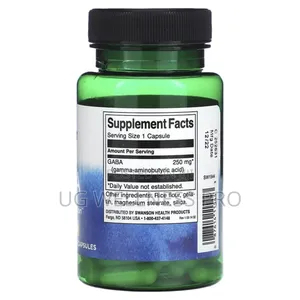 Swanson, Gaba, 250 Mg, 60 Capsules
