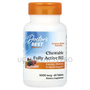 Doctor's Best, Chewable Fully Active B12 5000 McG, 60 Tablet