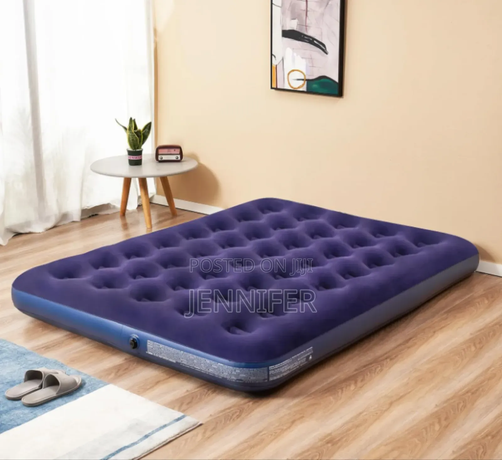 4 by 6 Anveli Flocked Air Bed