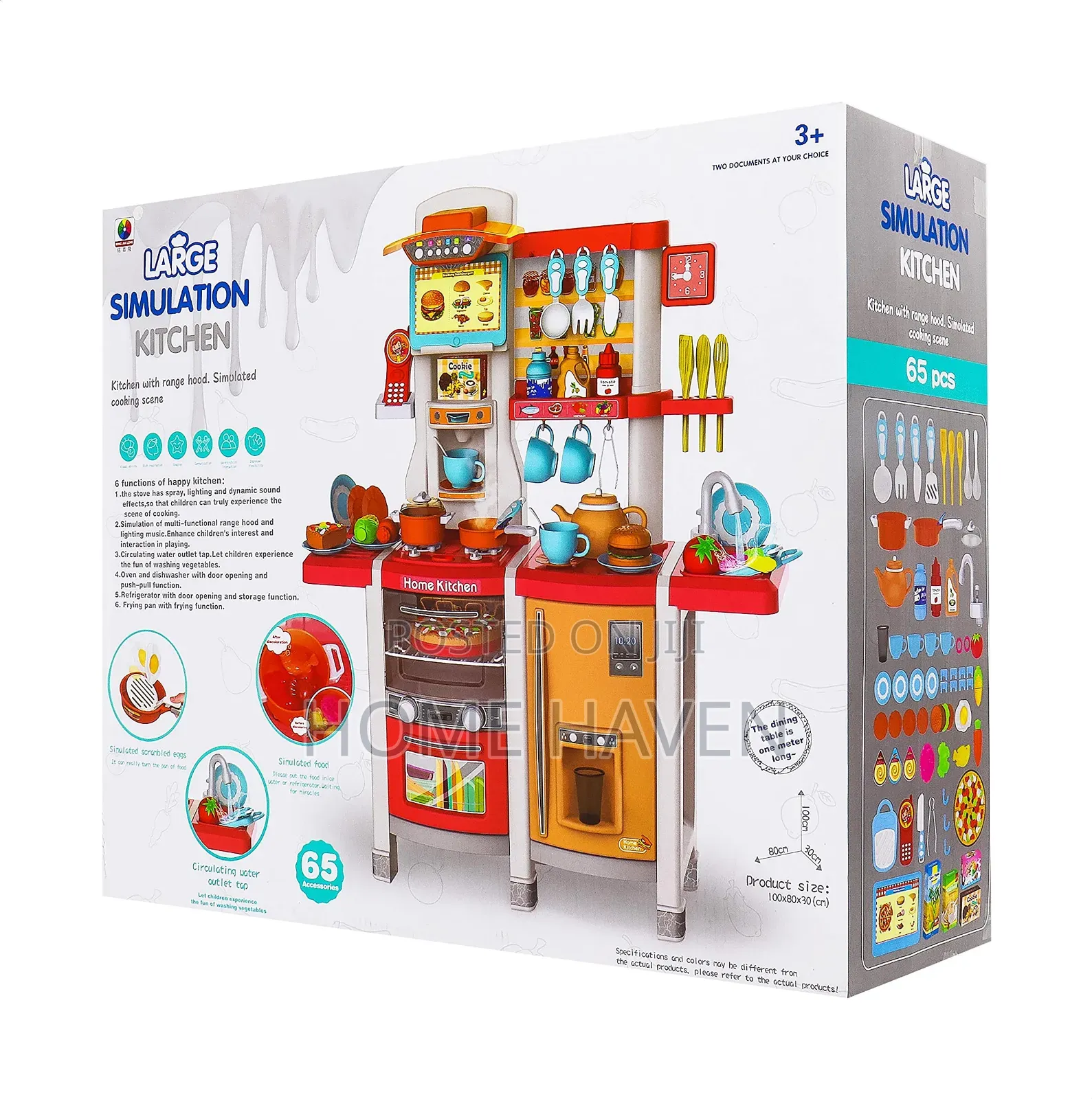 65pcs Large Kid's Kitchen Play Set
