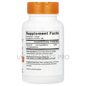 Doctor's Best, Vitamin D3, 125 MCG (5,000 Iu), 180 Softgels