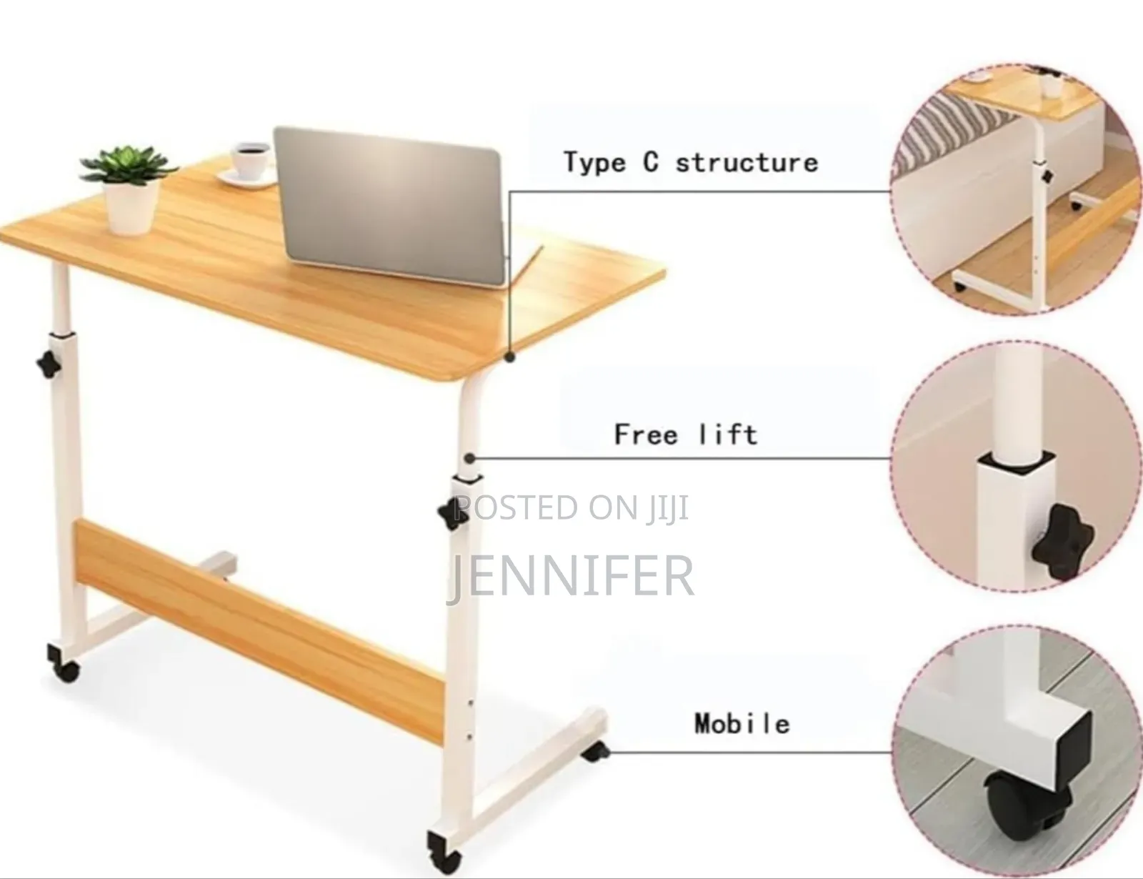 Adjustable Standing Desk, Study Table Workstation for Bed