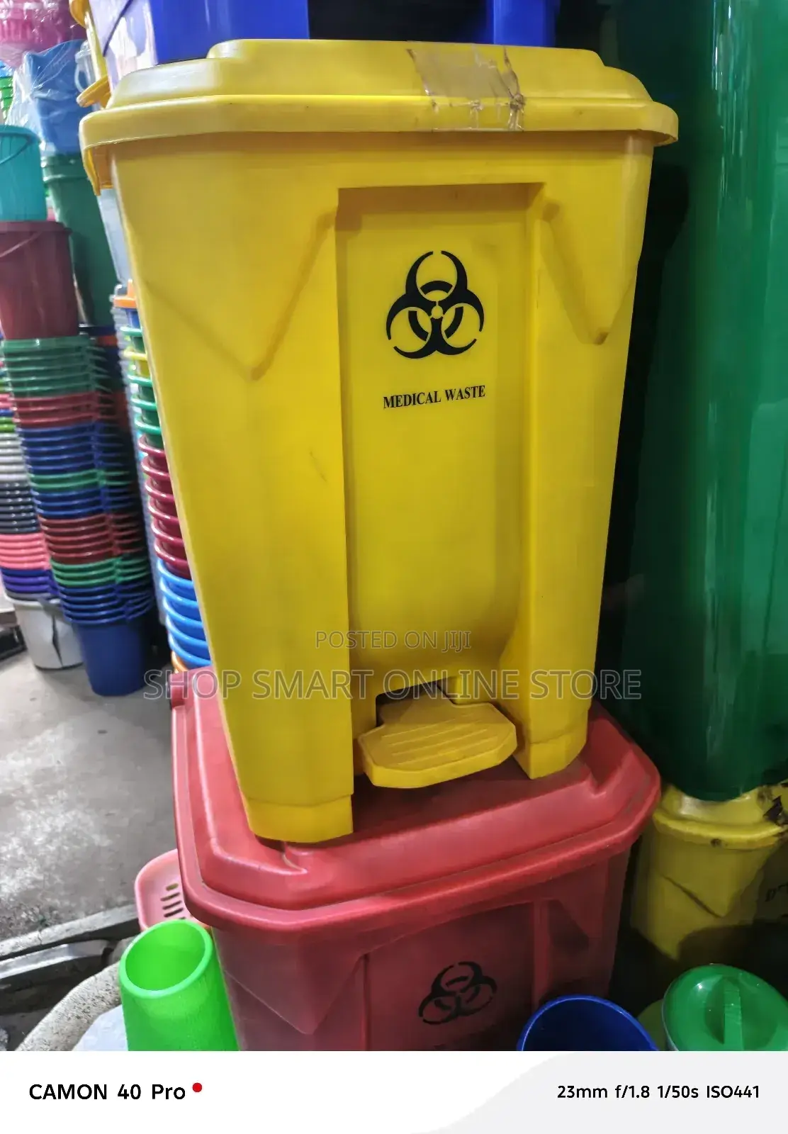Plastic Dustbins 50ltrs Yellow Step On