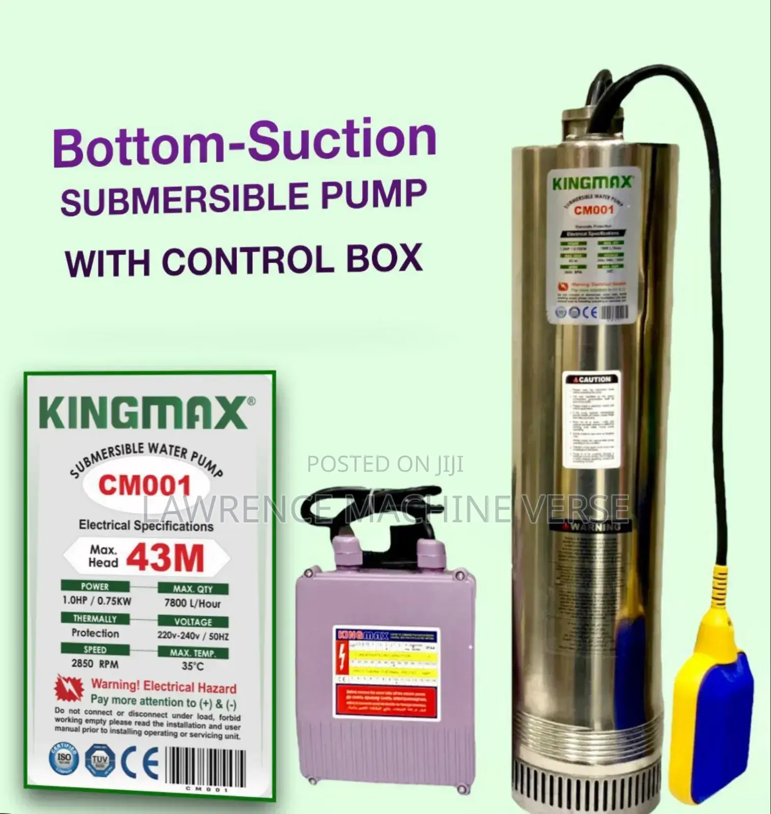 43m Submersible Water Pump Kingmax