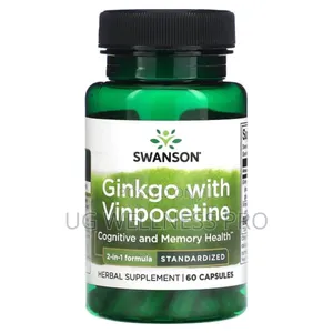 Swanson, Ginkgo With Vinpocetine, Standardized, 60 Capsules