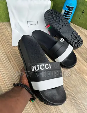 Gucci Slides Black and White Sandals