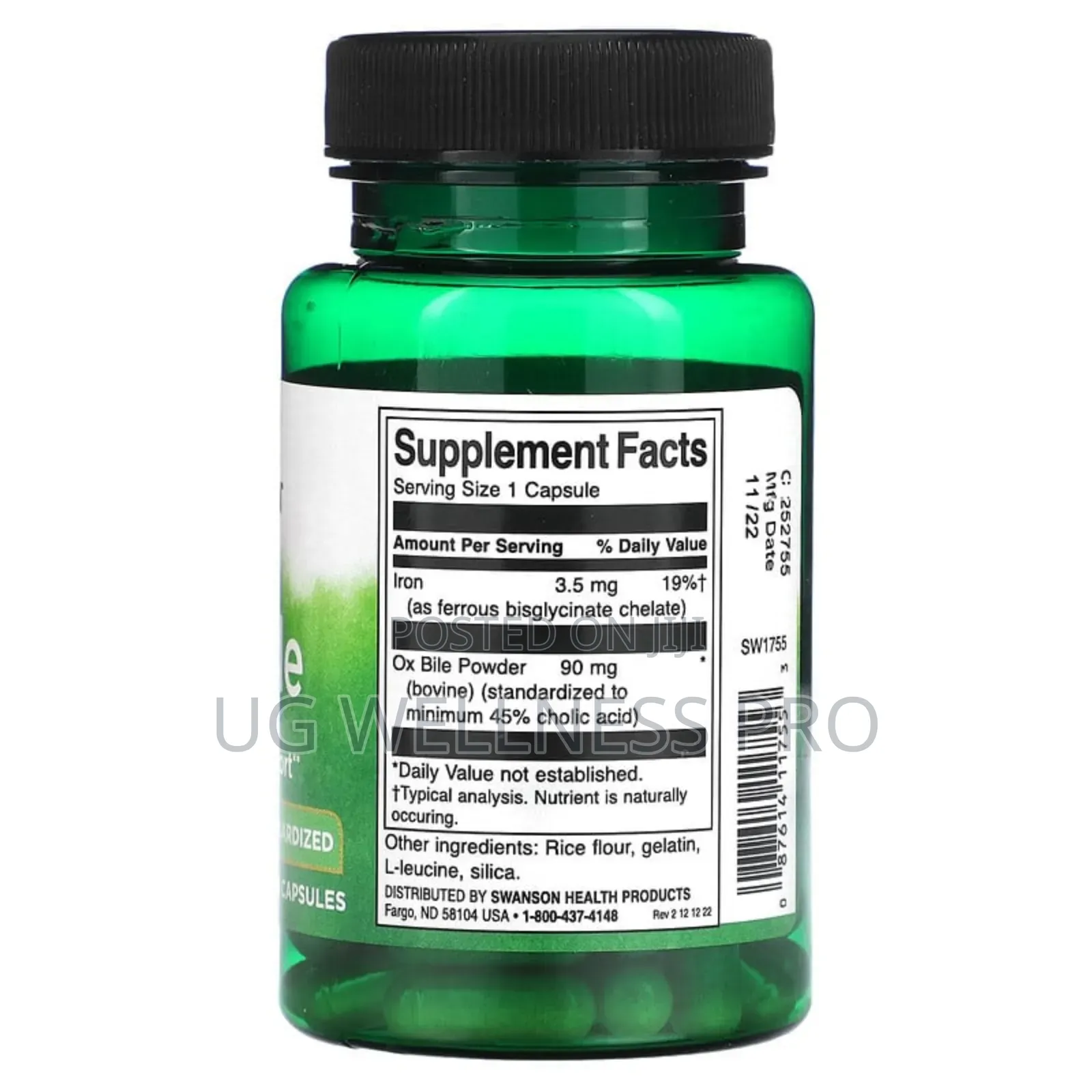Swanson, Ox Bile, 90 Mg, 60 Capsules