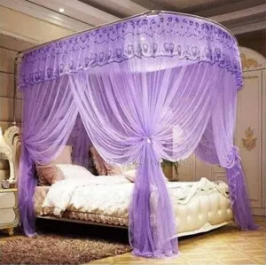 Two Stand Adjustable Mosquito Net Purple 5*6 , 6*6