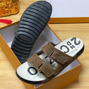 Original Classic Triple Black Ecco Cozmo Leather Sandals