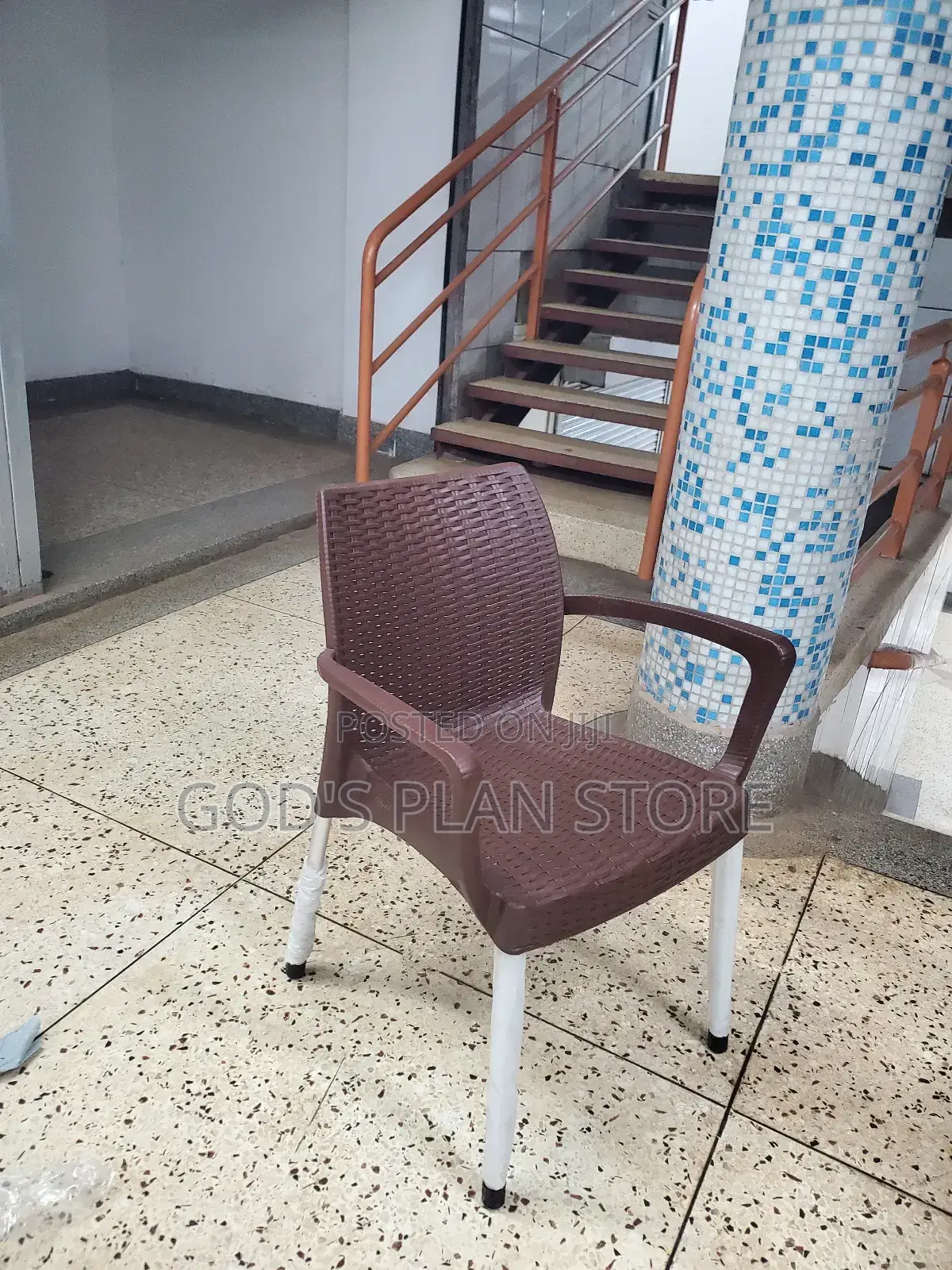 Gray and Coffee Brown Plastic Chairs Plastic Chairs